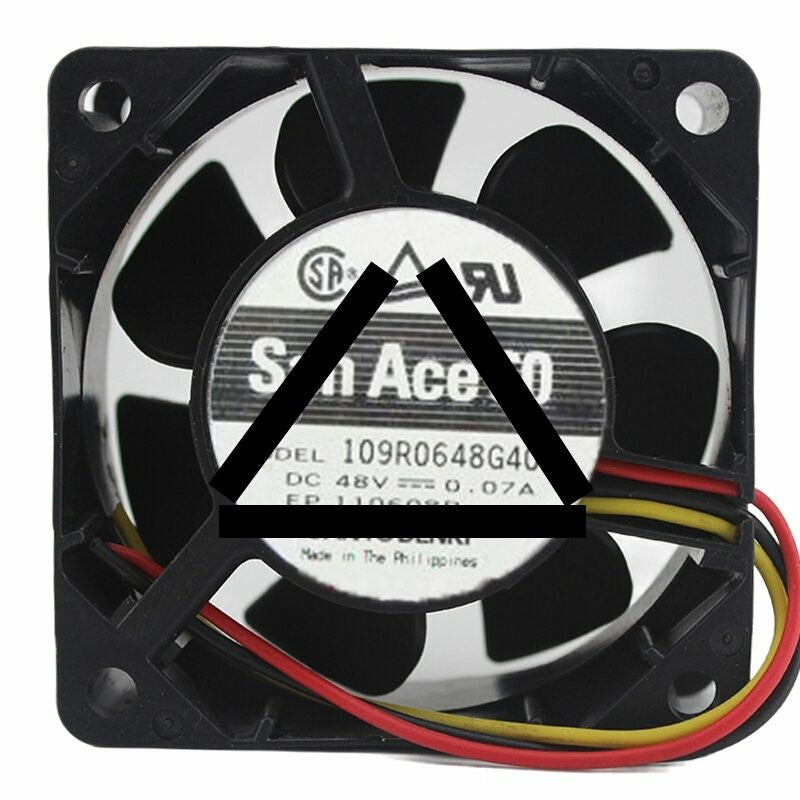 Sanyo Denki 109R0648G402 DC 48V 0.07A 6025 Axial Cooling Fan