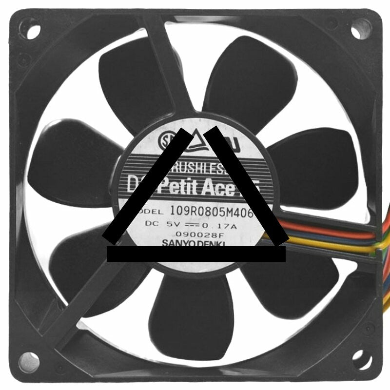 Sanyo Denki 109R0805M406 DC 5V 0.17A 3 Wires Axial Cooling Fan