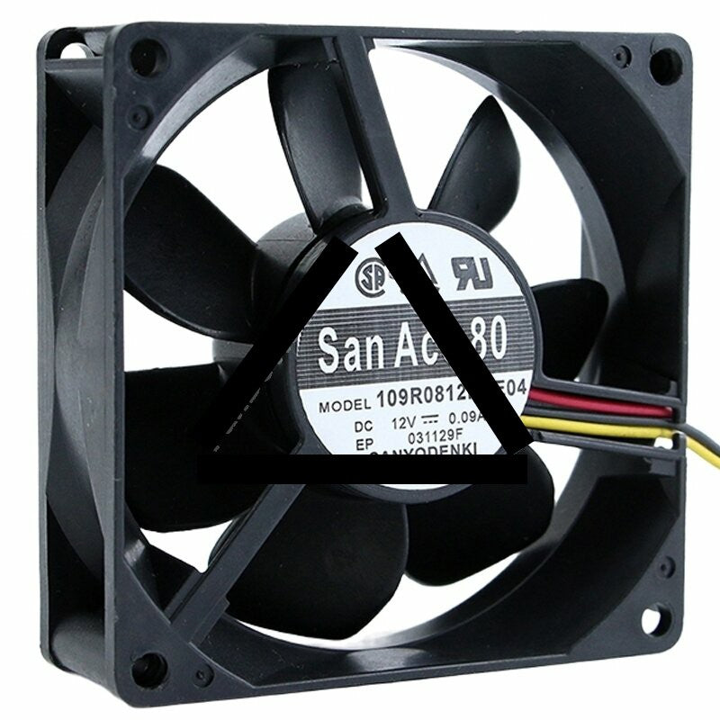 Sanyo Denki 109R0812M4E04 DC 12V 0.09A 2 Wires / 3 Wires Axial Cooling Fan