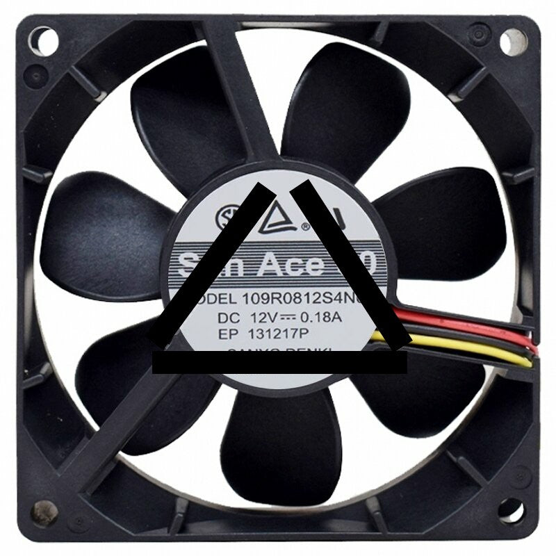 Sanyo Denki 109R0812S4N03 DC 12V 0.18A 3 Wires Axial Cooling Fan