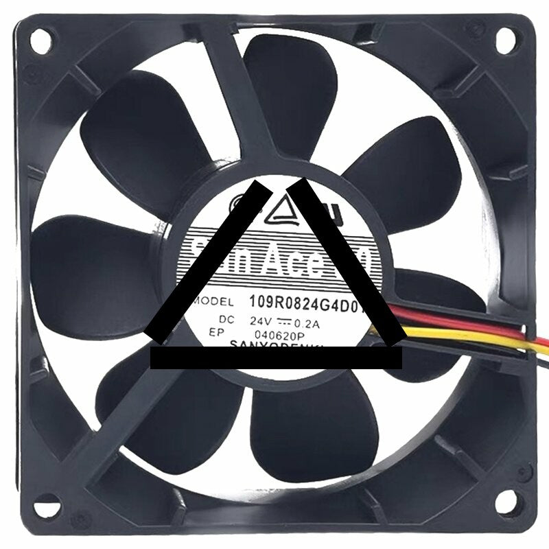 Sanyo Denki 109R0824G4D01 DC 24V 0.2A 2 Wires / 3 Wires Axial Cooling Fan