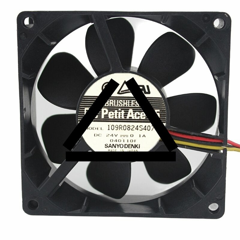 Sanyo Denki 109R0824S407 DC 24V 0.1A 8025 Axial Brushless Cooling Fan