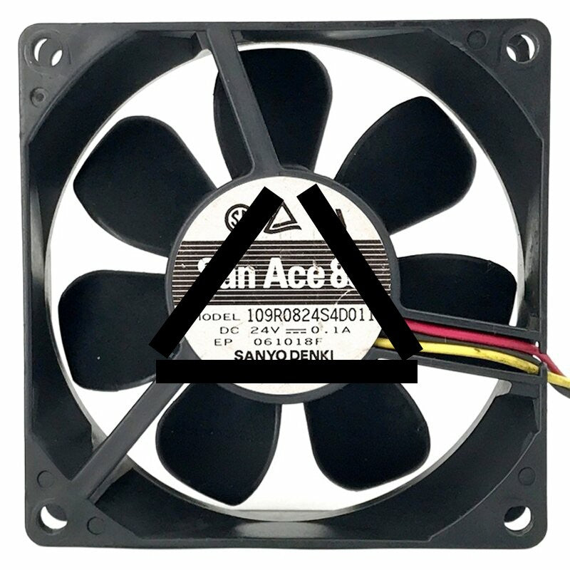 Sanyo Denki 109R0824S4D011 DC 24V 0.1A 2 / 3 Wires 8025 Axial Fan