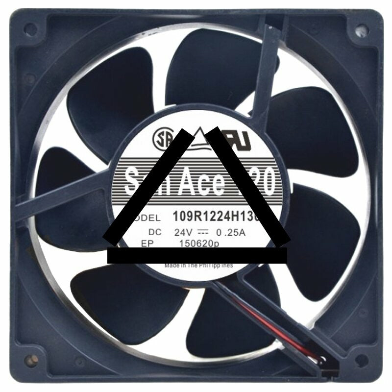 Sanyo Denki 109R1224H130 DC 24V 0.25A 2 Wires / 3 Wires Axial Cooling Fan