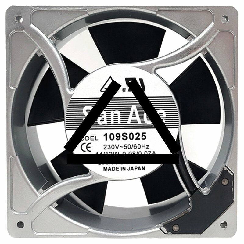 Sanyo Denki 109S025 AC 230V 0.08/0.07A 14/12W 12038 Axial Cooling Fan