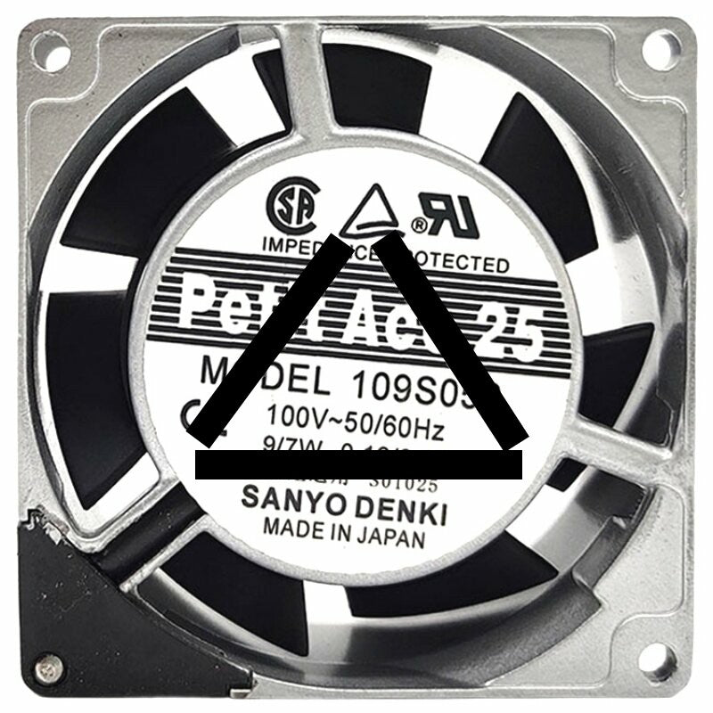 Sanyo Denki 109S050 AC 100V 0.12/0.1A 9/7W Impedance Protected Cooling Fan