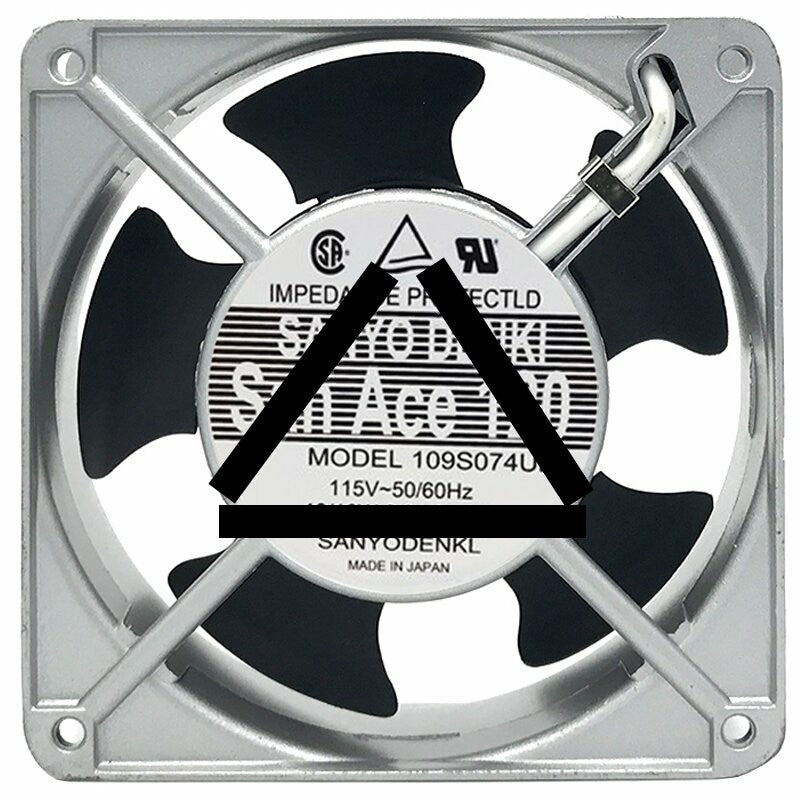 Sanyo Denki 109S074UL AC 115V 0.21/0.18A 18/16W 2 Wires Axial Cooling Fan