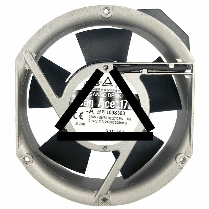 Sanyo Denki 109S303 AC 230V 27/25W 2 Wires 17251 Axial Cooling Fan