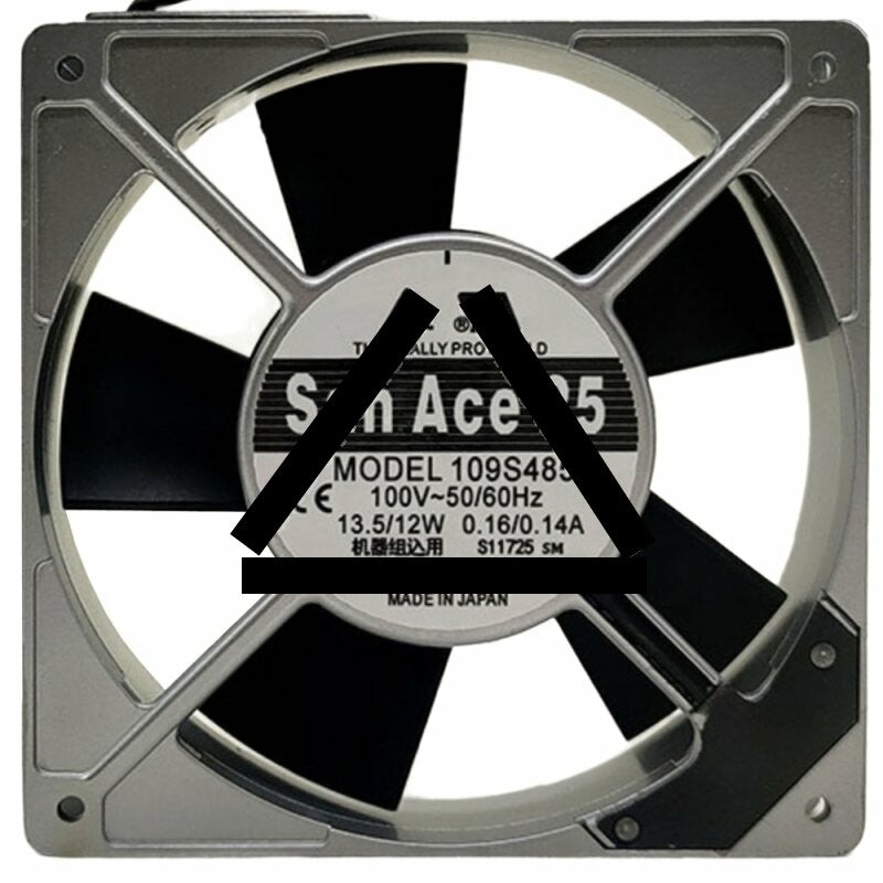 Sanyo Denki 109S485 AC 100V 0.16/0.14A 13.5/12W 3 Wires Axial Cooling Fan