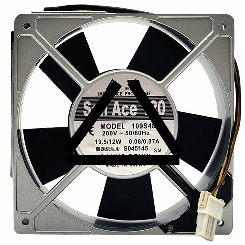 Sanyo Denki 109S488 200V 0.08/0.07A 13.5/12W Impedance Protected Cooling Fan