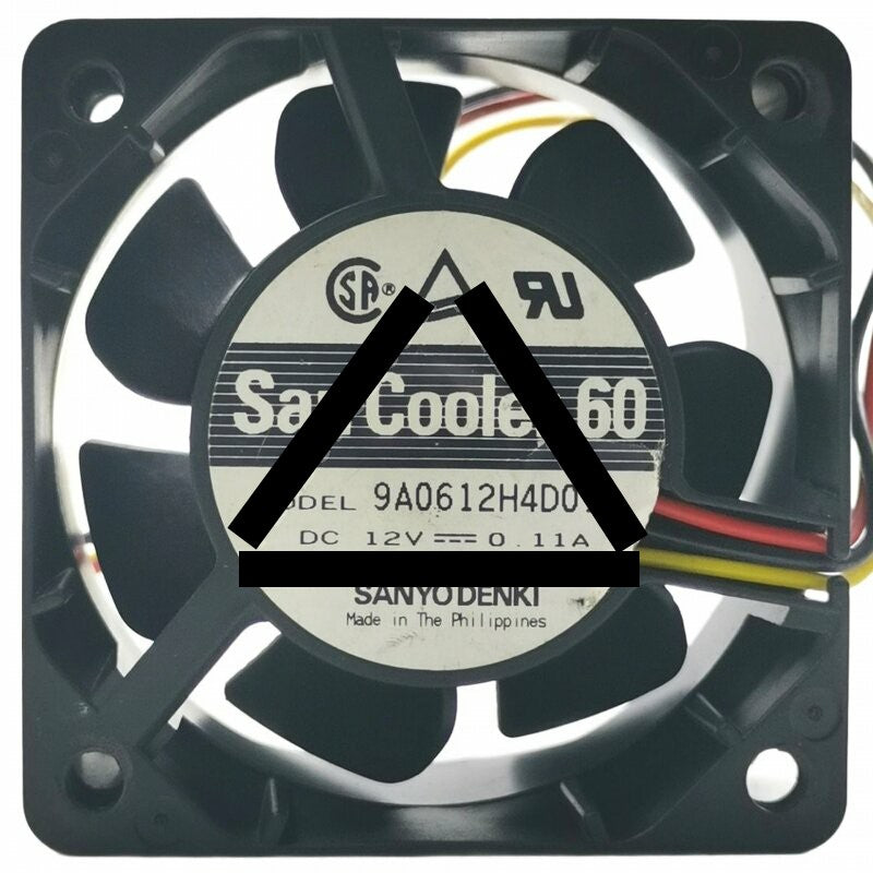 Sanyo Denki 9A0612H4D01 DC 12V 0.11A 3 Wires Axial Cooling Fan