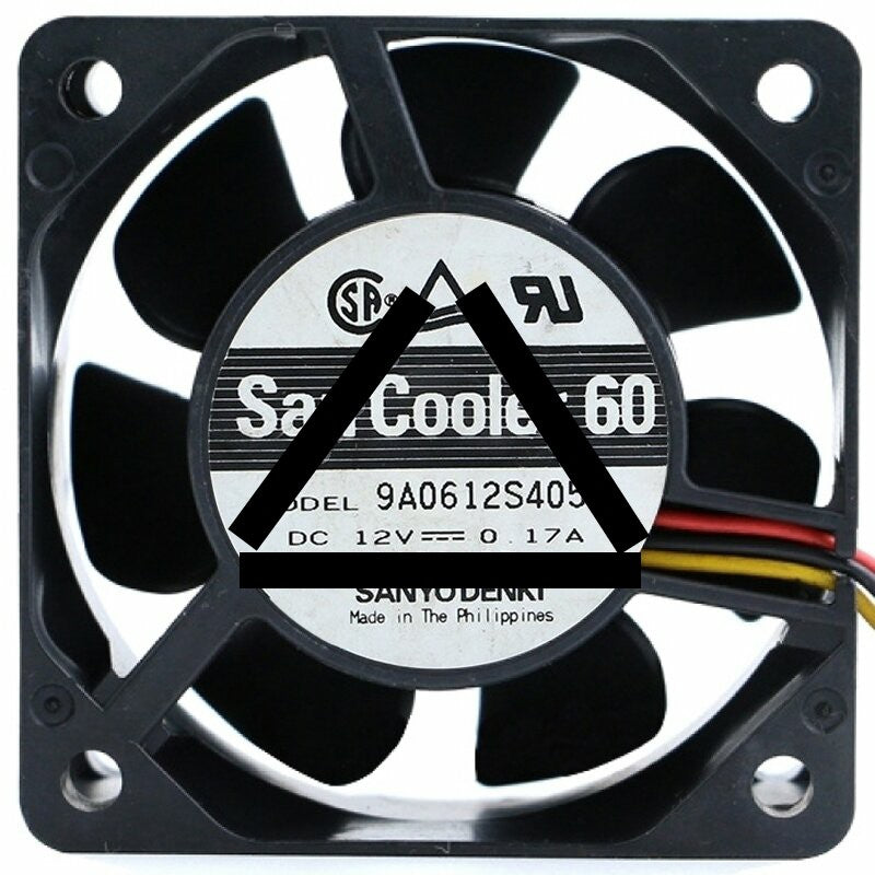Sanyo Denki 9A0612S405 DC 12V 0.17A 2 Wires / 3 Wires 6025 Axial Fan