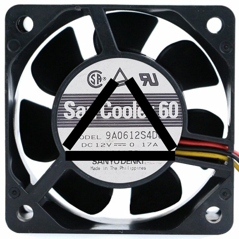 Sanyo Denki 9A0612S4D01 DC 12V 0.17A 2 Wires / 3 Wires 6025 Axial Fan