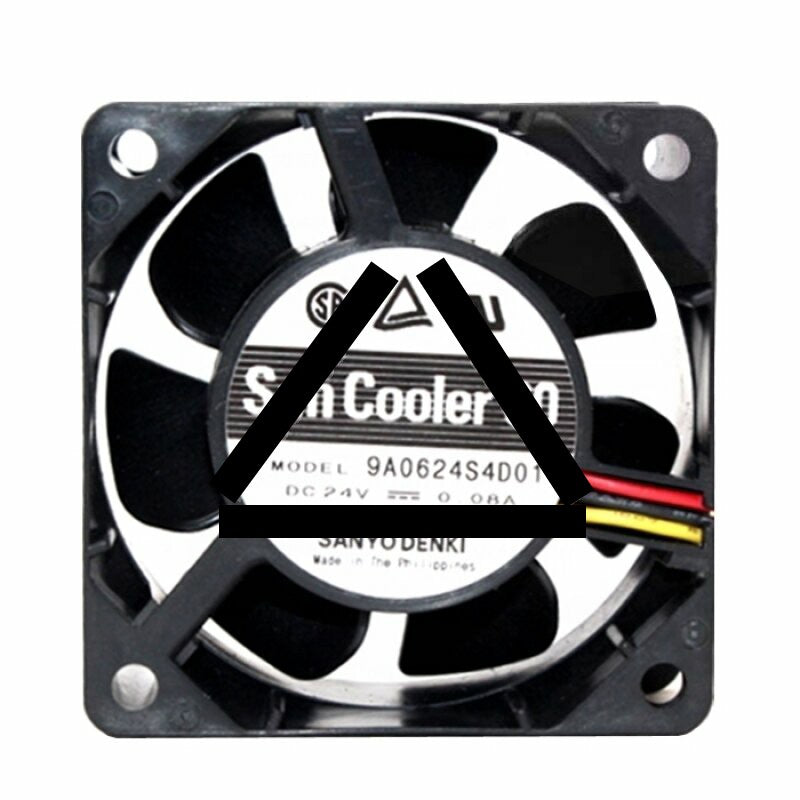 Sanyo Denki 9A0624S4D01 DC 24V 0.08A 3 Wires Axial Cooling Fan