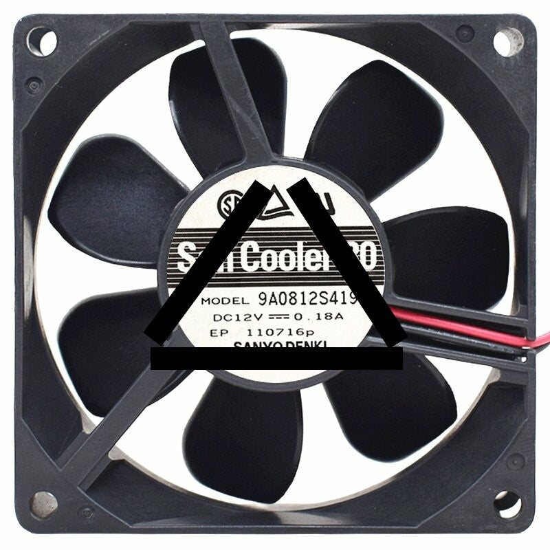 Sanyo Denki 9A0812S419 DC 12V 0.18A 2 / 3 Wires 8025 Axial Cooling Fan