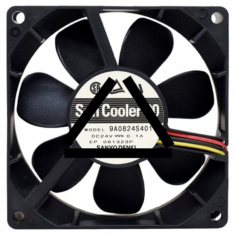 Sanyo Denki 9A0824S401 DC 24V 0.1A 2 Wires / 3 Wires Axial Cooling Fan