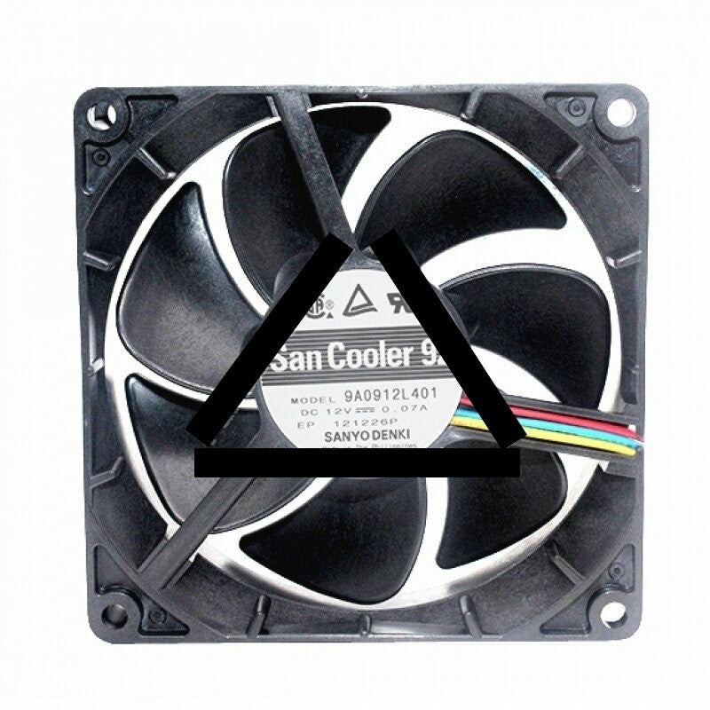 Sanyo Denki 9A0912L401 DC 12V 0.07A 3 Wires Axial Cooling Fan