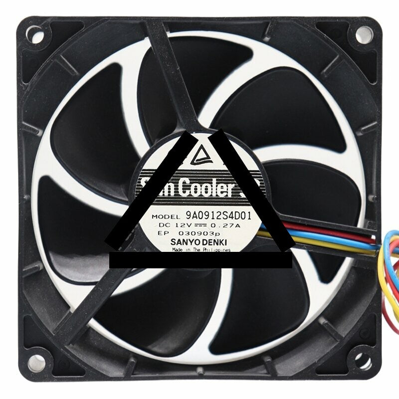 Sanyo Denki 9A0912S4D01 DC 12V 0.27A 2 Wires / 3 Wires Axial Fan