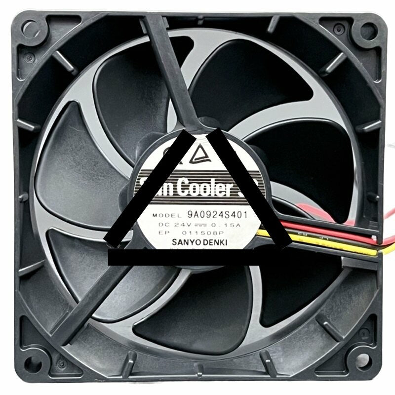 Sanyo Denki 9A0924S401 DC 24V 0.15A 3 Wires Axial Cooling Fan