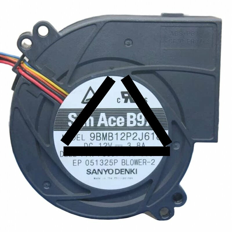 Sanyo Denki 9BMB12P2J618 DC 12V 3.8A 4 Wires 55CFM Blower Cooling Fan