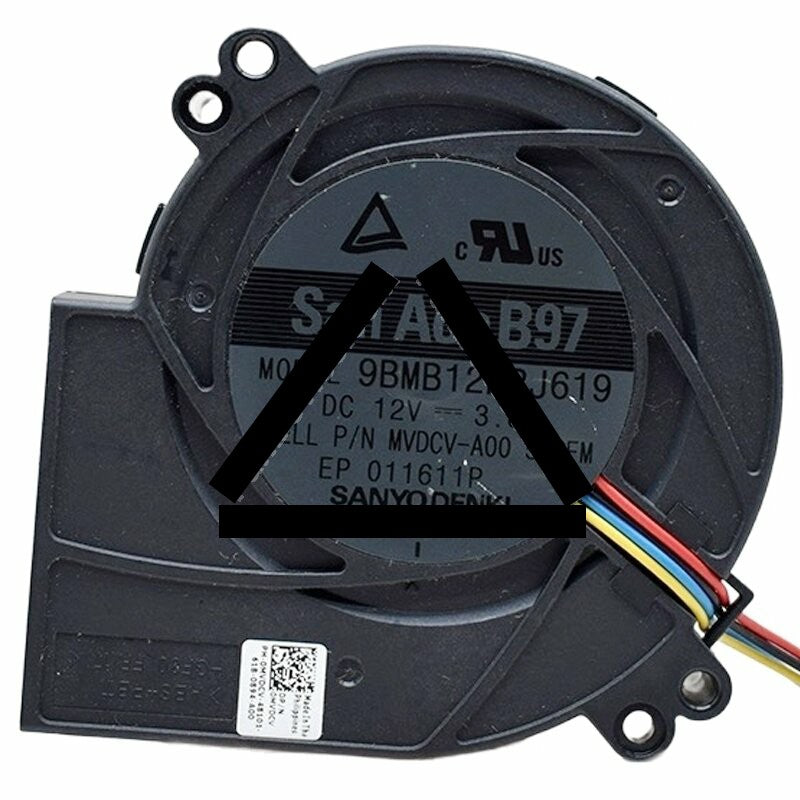 Sanyo Denki 9BMB12P2J619 DC 12V 3.8A 4 Wires Blower Cooling Fan