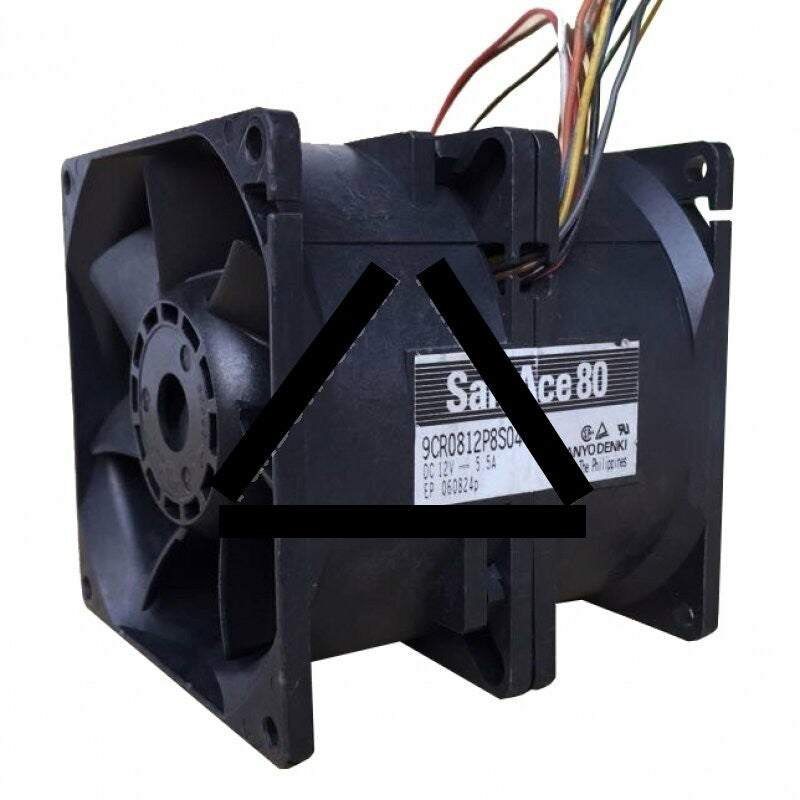 Sanyo Denki 9CR0812P8S04 DC 12V 5.5A 8 Wires Axial Cooling Fan