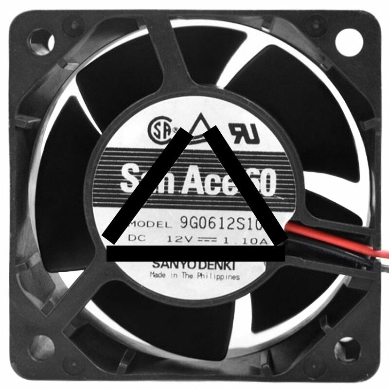 Sanyo Denki 9G0612S102 DC 12V 1.10A 2 Wires 6038 Axial Cooling Fan