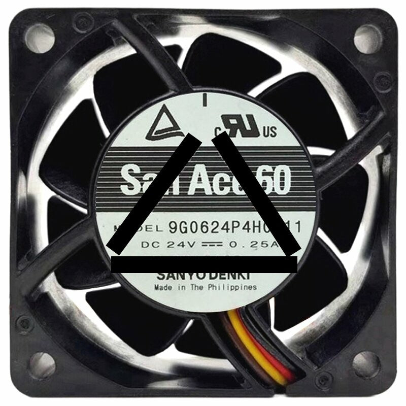 Sanyo Denki 9G0624P4H0011 DC 24V 0.25A 4 Wires 6025 PWM Axial Fan
