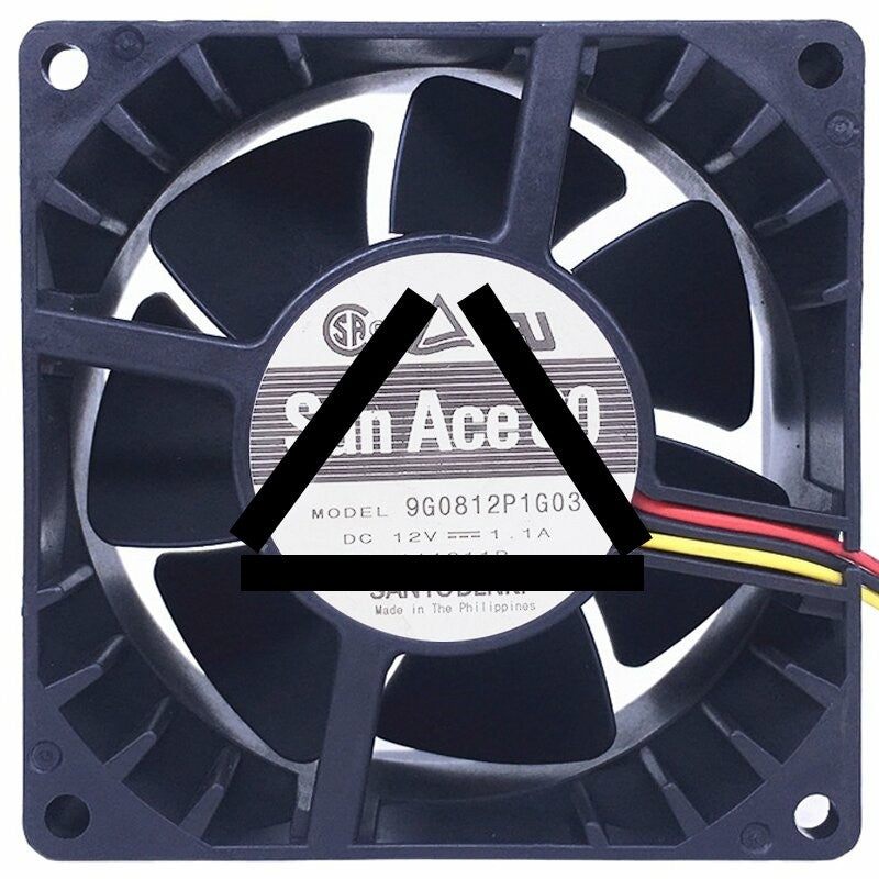 Sanyo Denki 9G0812P1G031 DC 12V 1.1A 2 / 3 Wires 8038 Axial Cooling Fan