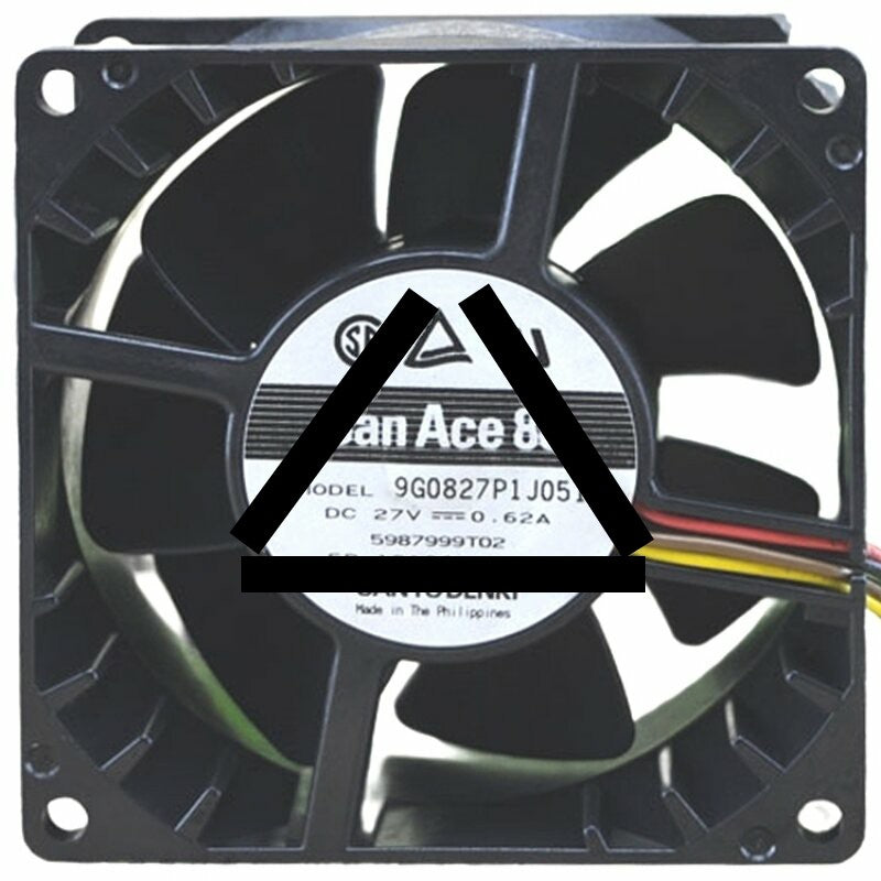 Sanyo Denki 9G0827P1J051 DC 27V 0.62A 8038 Axial Cooling Fan