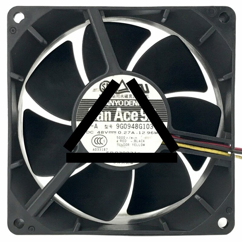 Sanyo Denki 9G0948G103 DC 48V 0.27A 12.96W 2 / 3 Wires 9238 Axial Fan