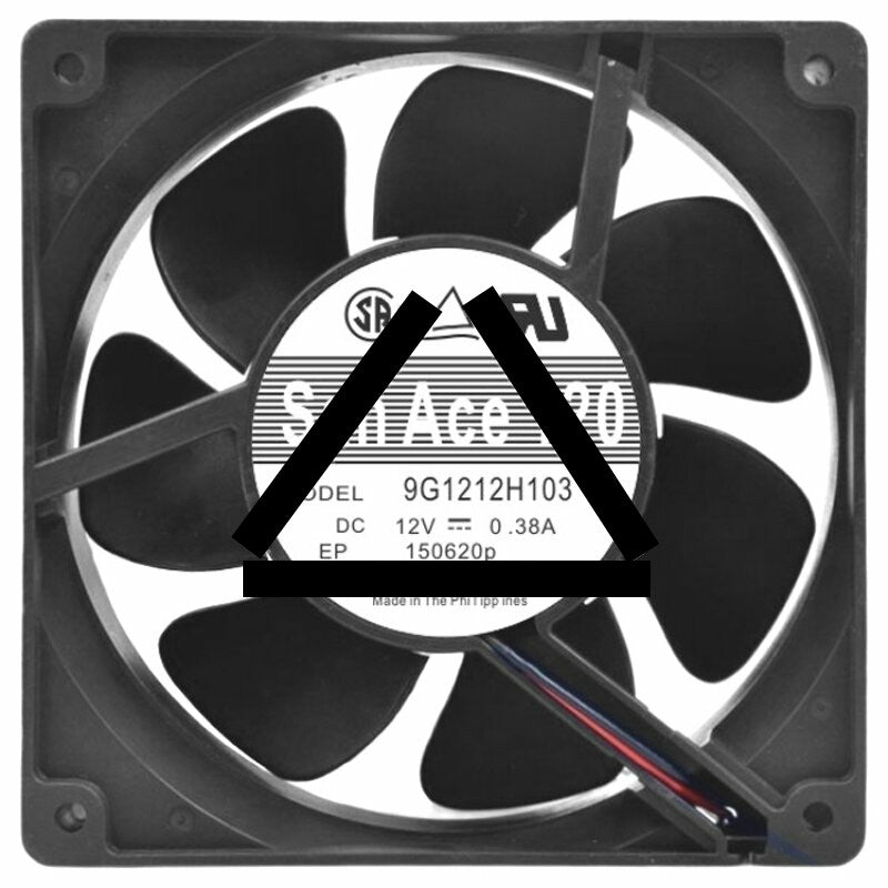 Sanyo Denki 9G1212H103 DC 12V 0.38A 2 Wires / 3 Wires Axial Cooling Fan