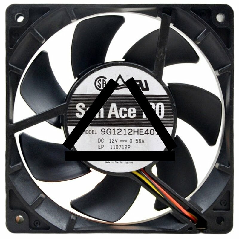 Sanyo Denki 9G1212HE403 DC 12V 0.58A 2 / 3 / 4 Wires Axial Cooling Fan