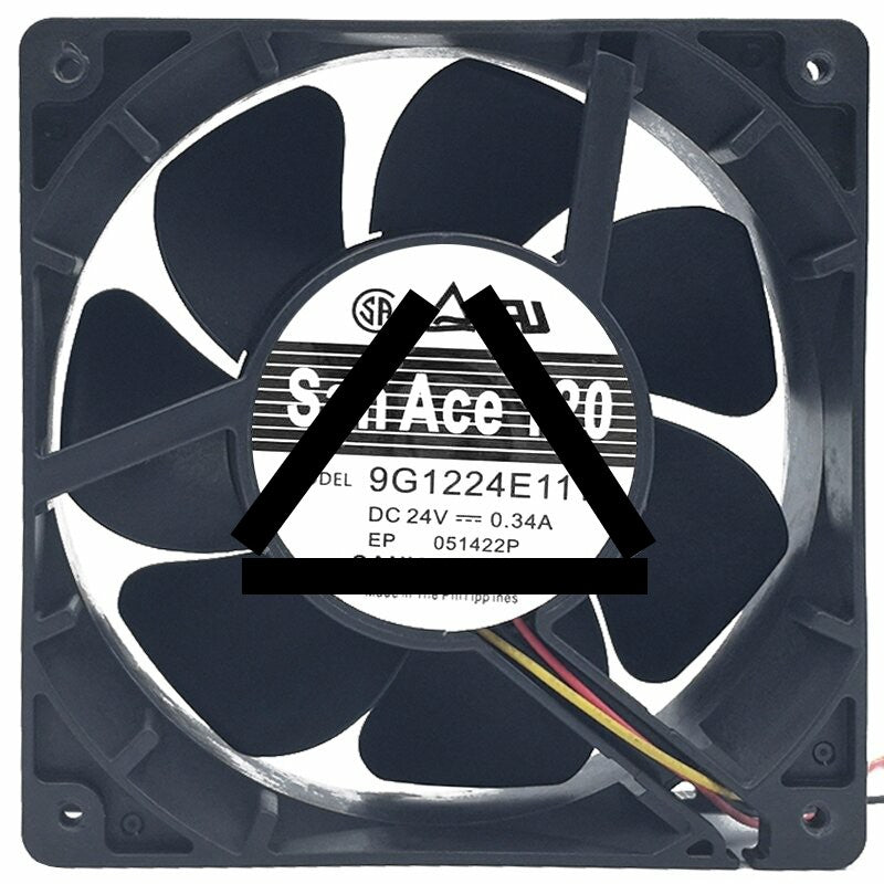 Sanyo Denki 9G1224E111 DC 24V 0.34A 3 Wires 12038 Axial Cooling Fan