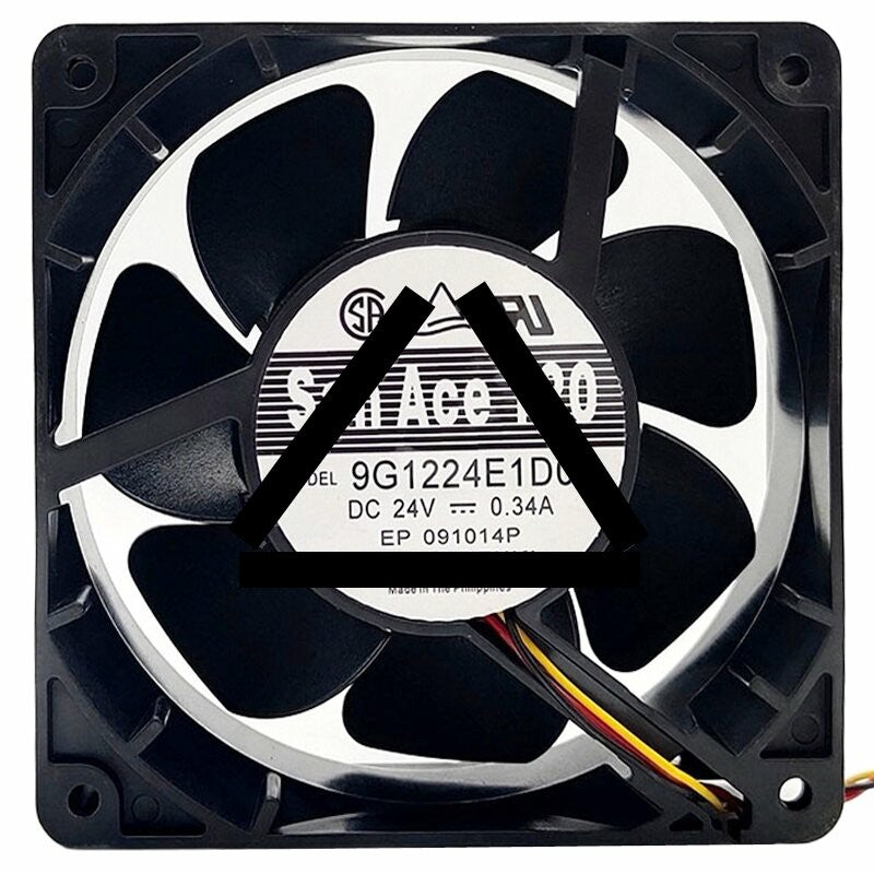 Sanyo Denki 9G1224E1D01 DC 24V 0.34A 3 Wires Axial Cooling Fan