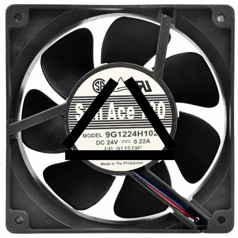 Sanyo Denki 9G1224H102 DC 24V 0.22A 2 Wires Axial Cooling Fan