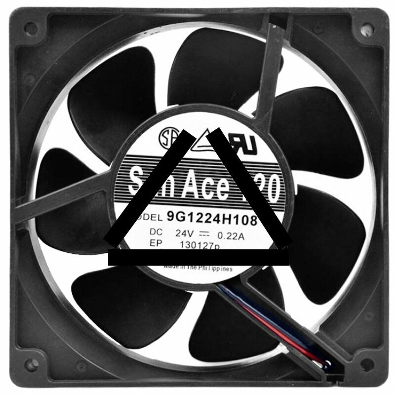 Sanyo Denki 9G1224H108 DC 24V 0.22A 2 Wires 12038 Axial Cooling Fan