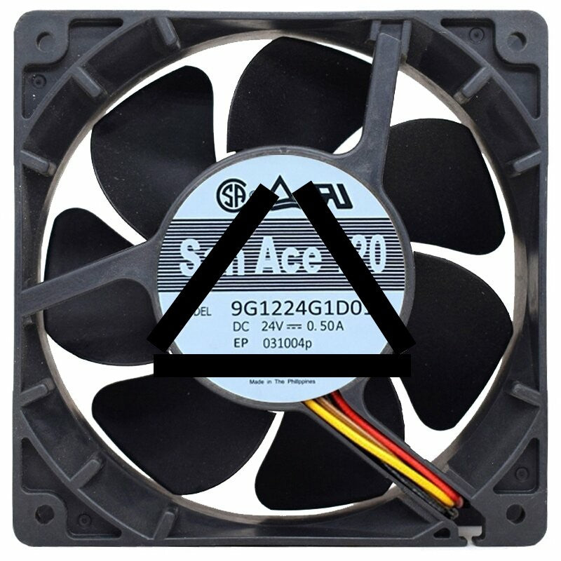 Sanyo Denki 9G1224H1D011 DC 24V 0.50A 3 Wires 12038 Axial Cooling Fan