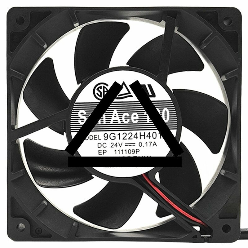 Sanyo Denki 9G1224H401 DC 24V 0.17A 2 Wires 12025 Axial Cooling Fan