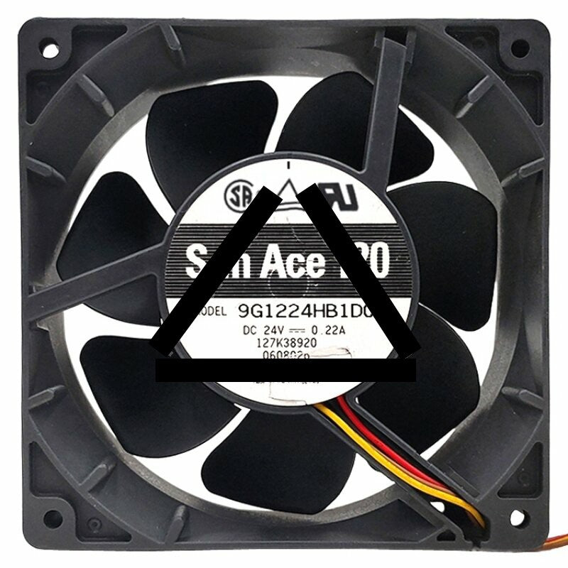 Sanyo Denki 9G1224HB1D03 DC 24V 0.22A 2 Wires / 3 Wires Axial Cooling Fan