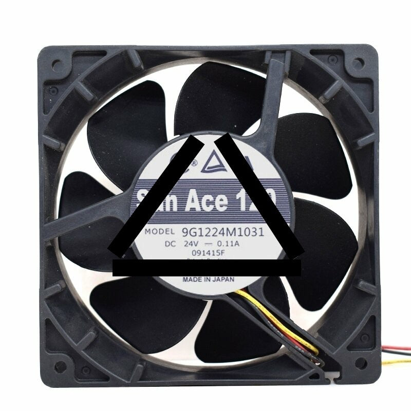 Sanyo Denki 9G1224M1031 DC 24V 0.11A 2 Wires / 3 Wires Axial Cooling Fan