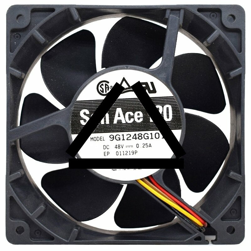 Sanyo Denki 9G1248G101 DC 48V 0.25A 3 Wires 12038 Axial Cooling Fan