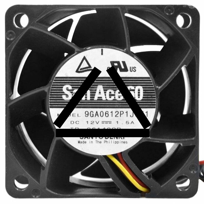 Sanyo Denki 9GA0612P1J071 DC 12V 1.5A 4 Wires Axial Cooling Fan
