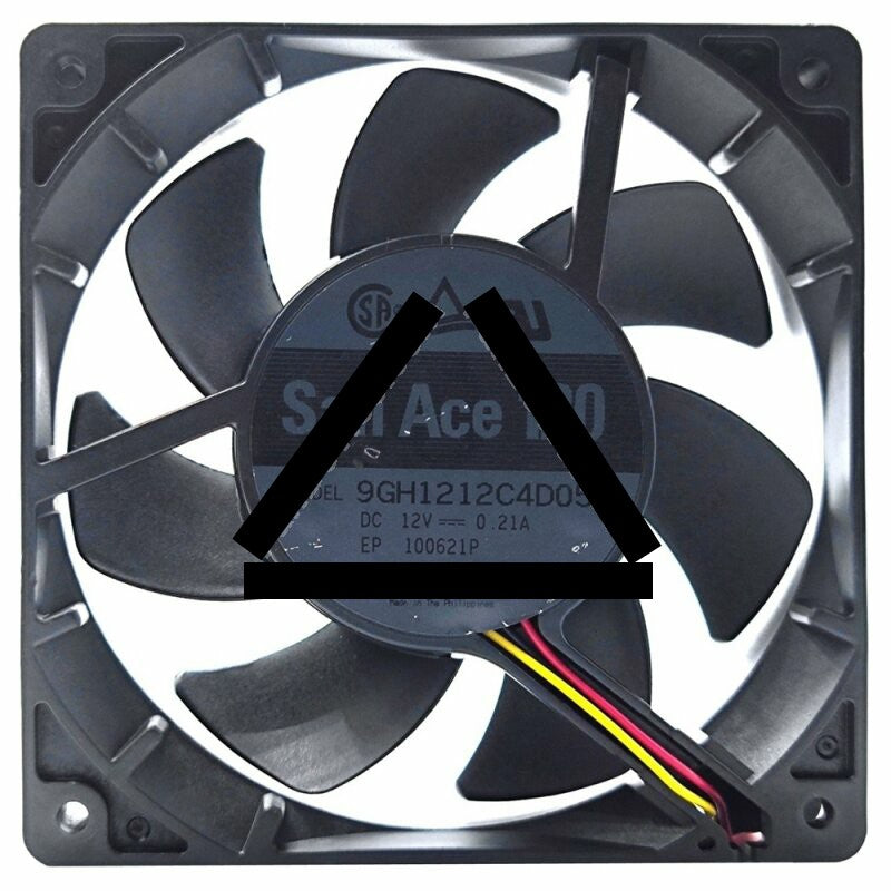 Sanyo Denki 9GH1212C4D05 DC 12V 0.21A 3 Wires Axial Cooling Fan