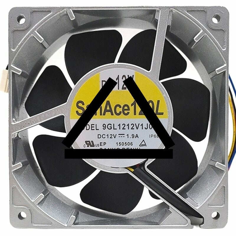 Sanyo Denki 9GL1212V1J03 DC 12V 1.9A IP68 Waterproof Axial Cooling Fan