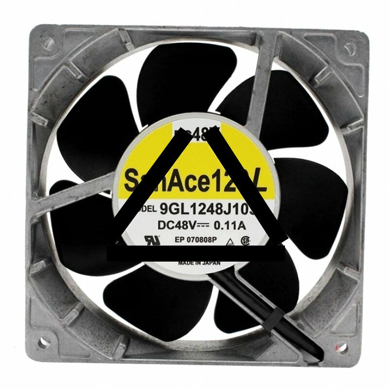 Sanyo Denki 9GL1248J103 DC 48V 0.11A 3 Wires Axial Cooling Fan
