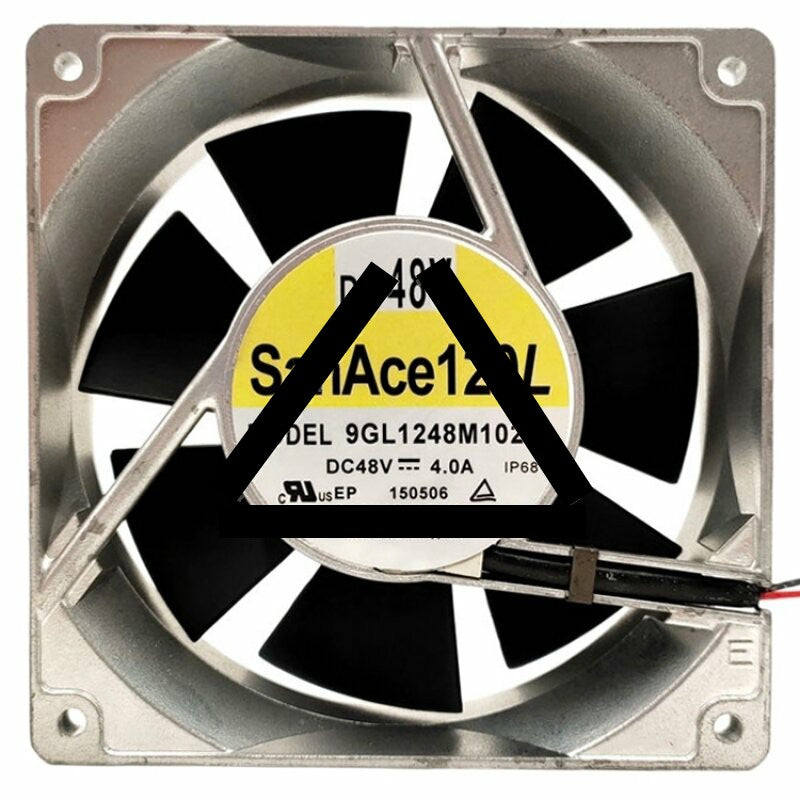 Sanyo Denki 9GL1248M102 DC 48V 4.0A 2 Wires IP68 Waterproof Axial Cooling Fan