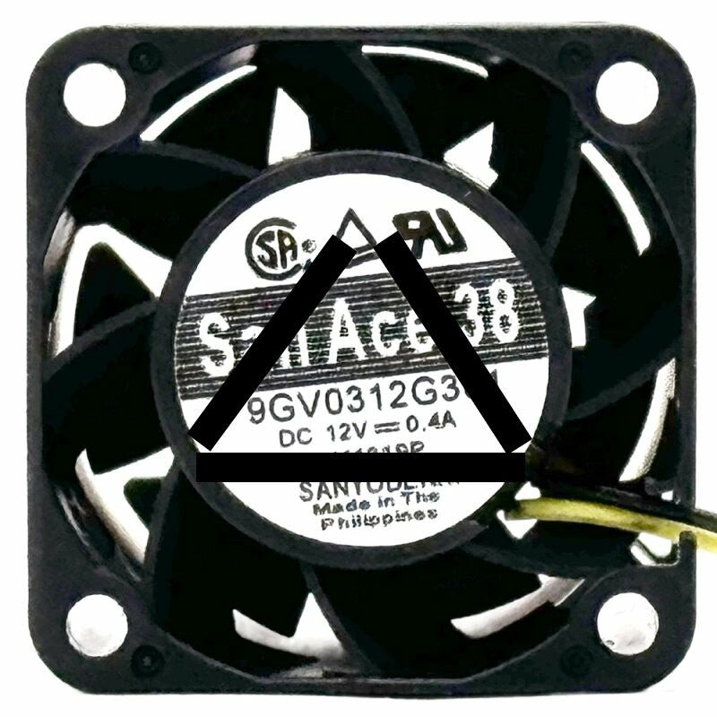 Sanyo Denki 9GV0312G301 DC 12V 0.4A 3 Wires Axial Cooling Fan