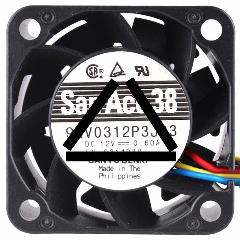 Sanyo Denki 9GV0312P3J03 DC 12V 0.60A 4 Wires 3828 PWM Axial Fan