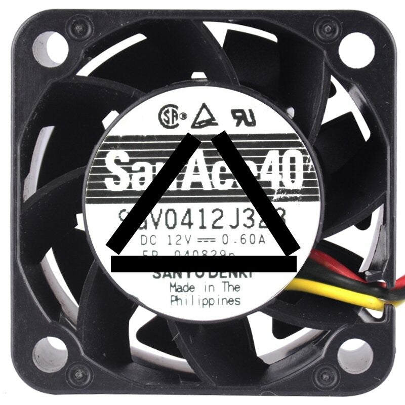 Sanyo Denki 9GV0412J323 DC 12V 0.60A 3 Wires 4028 Axial Cooling Fan